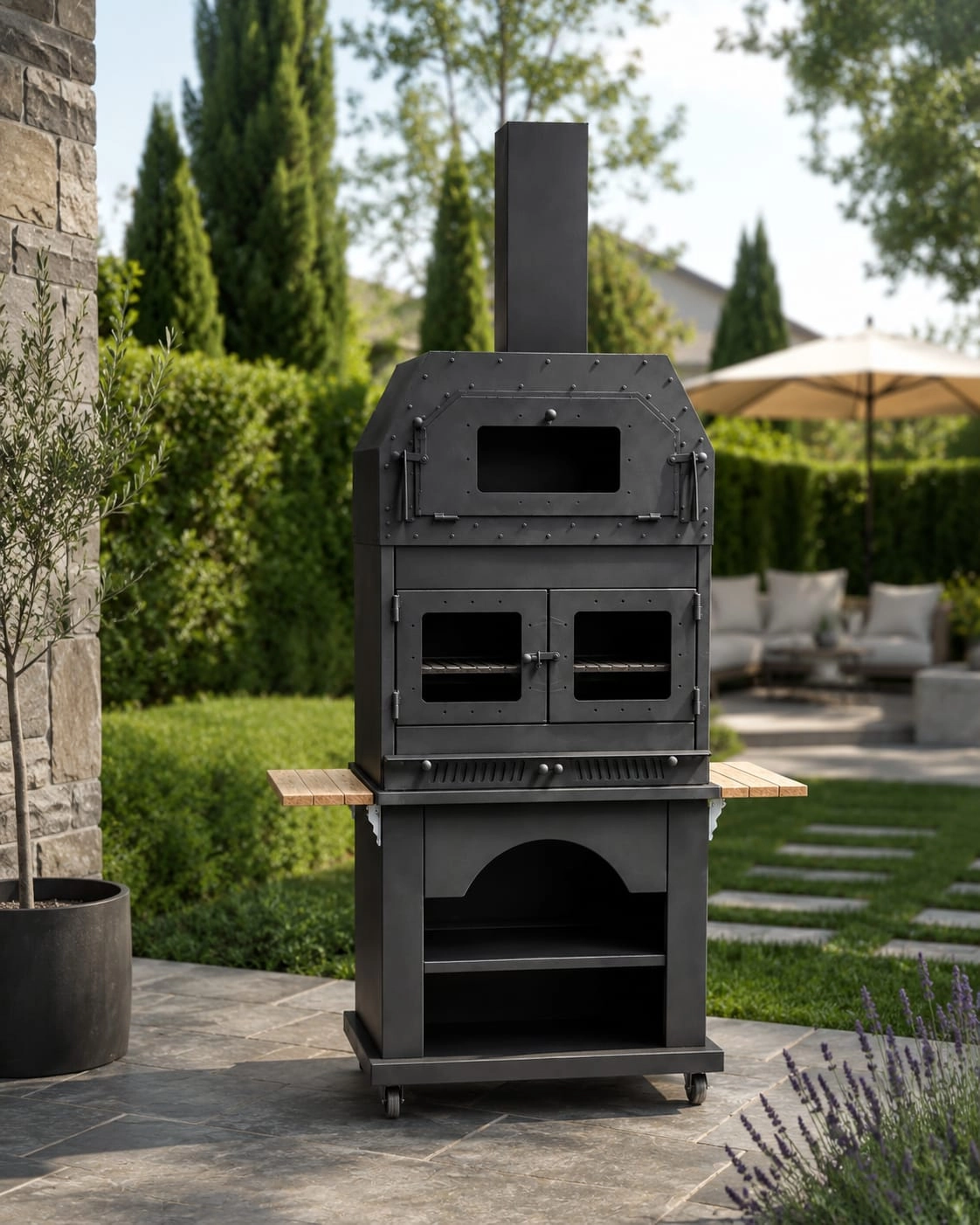 Lotus Fırınlı Dekoratif Bahçe Barbekü