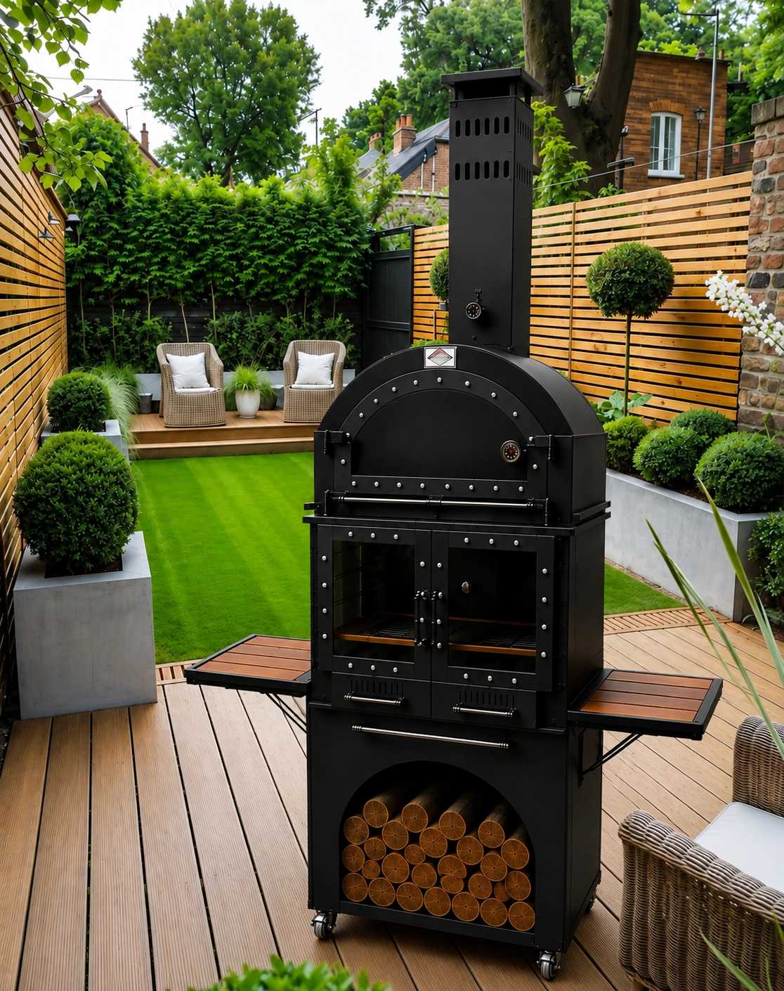 Panther Tezgahlı ve Fırınlı Bahçe Barbekü Seti
