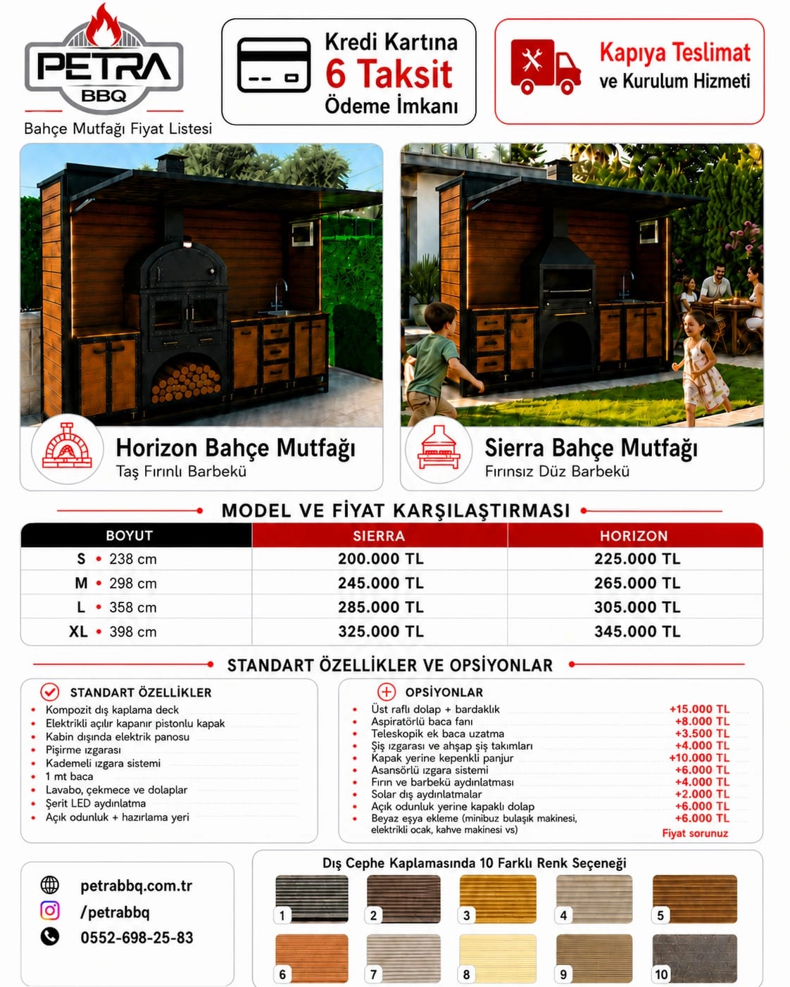 Sierra Kabinli Bahçe Mutfağı Outdoor Kitchen S 238cm